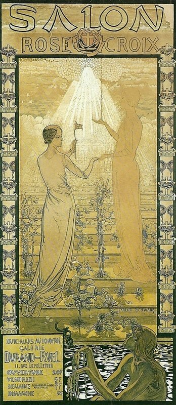 Poster of the First Rosicrucian Exposition by Carlos Schwabe